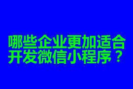 哪些企業(yè)更加適合開發(fā)微信小程序？